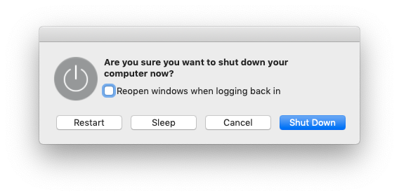 mac routine does not let mac shutdown