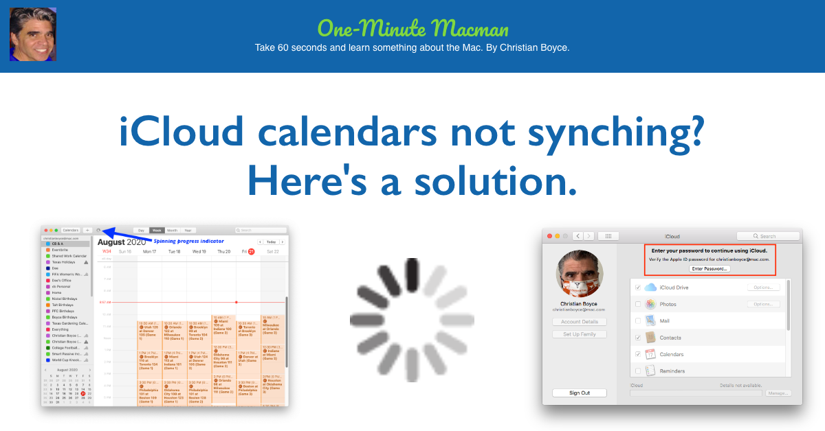 iCloud calendars not synching? Here's a solution. • OneMinute Macman
